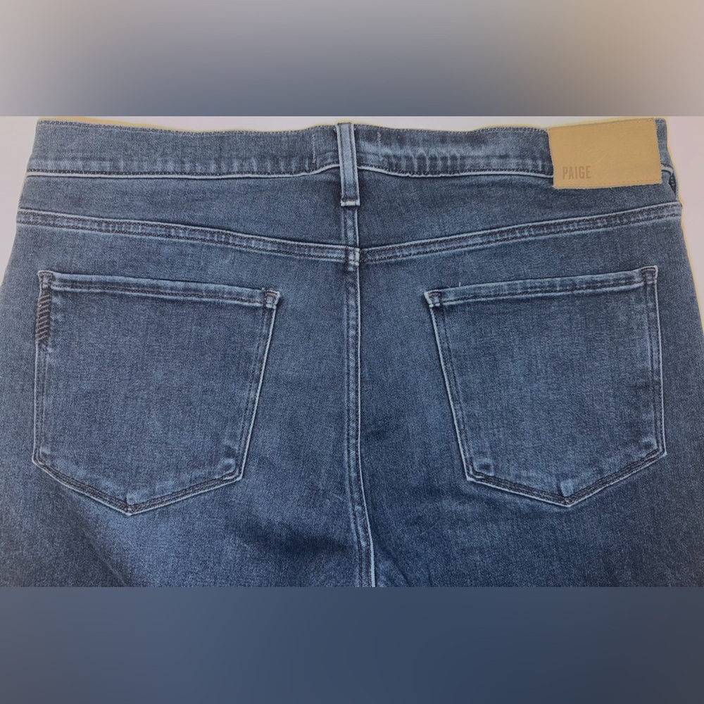 PAIGE Lennox Slim Fit Jeans Mens 34 Dark Wash Stretch Denim - Picture 3 of 8